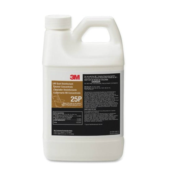 3M 25P HB Quat Disinfectant Cleaner Concentrate, 1.9 Liter, Clear