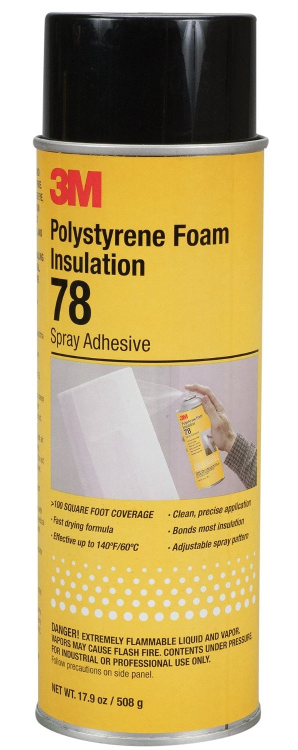 3M 78 Polystyrene Foam Insulation Spray Adhesive, Clear, 17.9 Oz