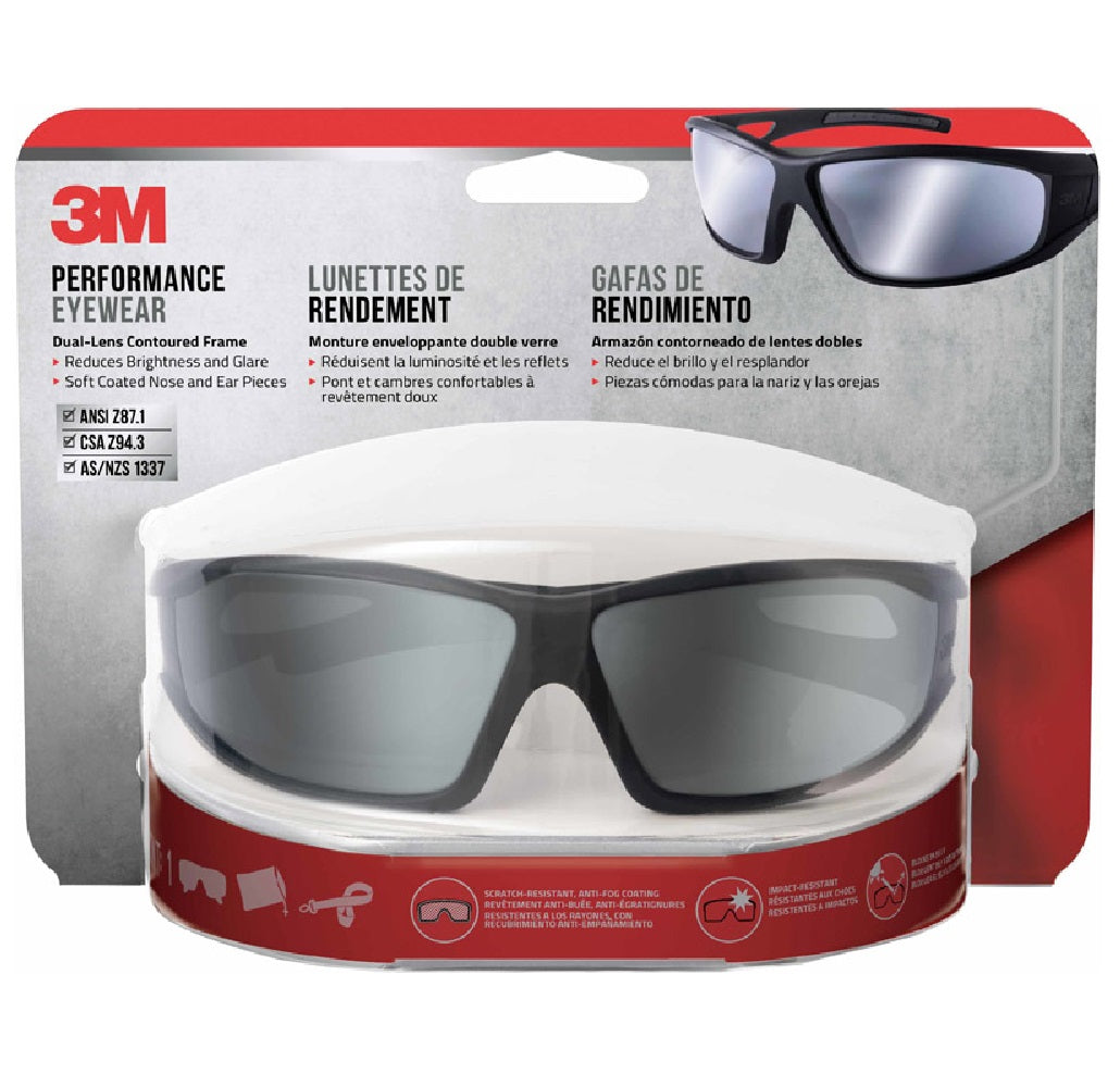 3M 90213-HZ4-NA Anti-Fog Impact-Resistant Safety Glasses, Silver