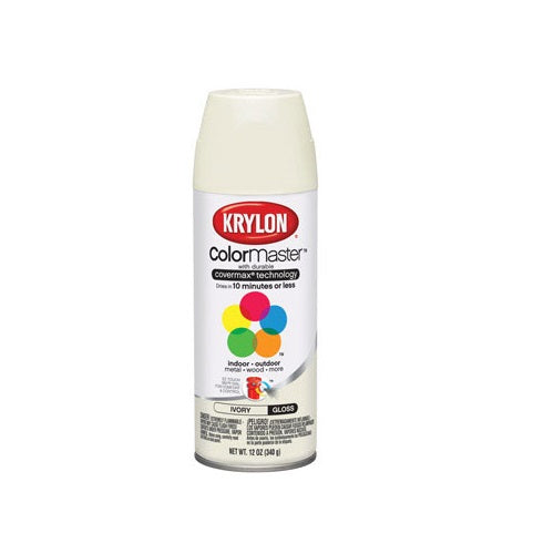 Krylon K05150400 Indoor/Outdoor Spray Paint, 12 Oz, Ivory