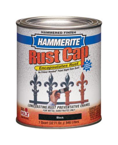 Hammerite Rust Cap 43140 Rust Preventative Paint, 1 Quart, Black