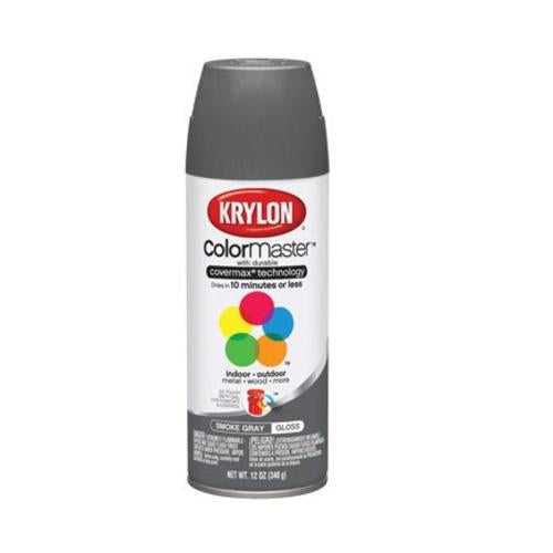 Krylon K05160801 Indoor/Outdoor Spray Paint, 12 Oz, Smoke Gray