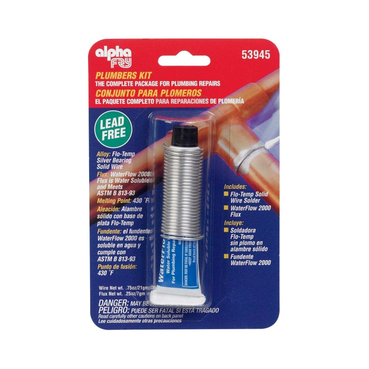 Alpha 53945 Lead-Free Plumbers Solder Kit, 0.75 Oz