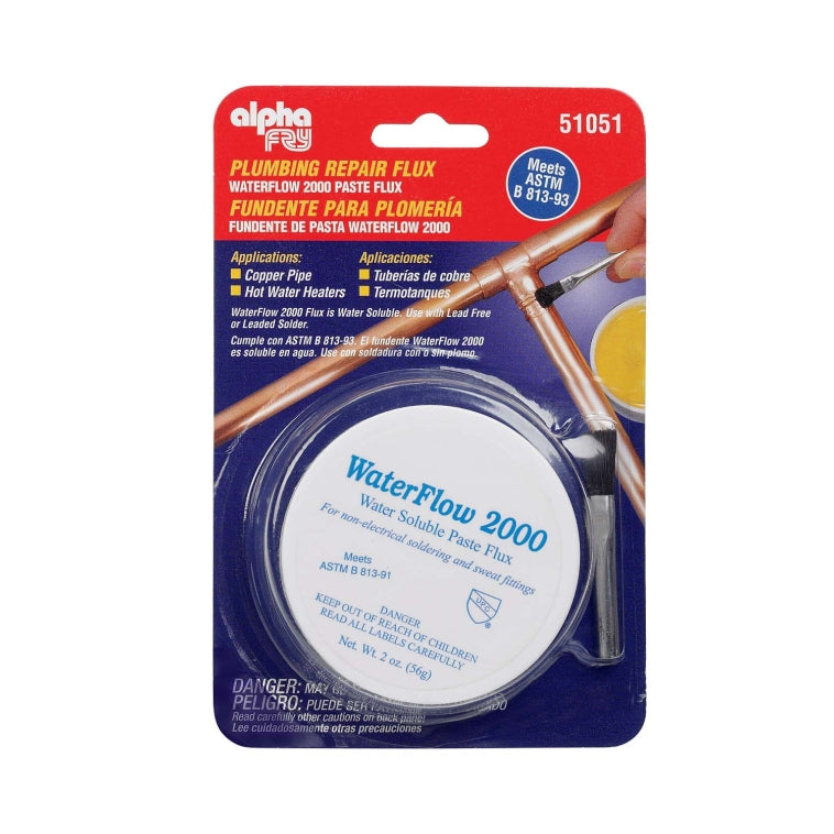 Alpha 51051 Waterflow 2000 Water Soluble Flux And Brush, 2 Oz