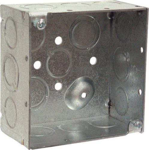 Raco 8232 Steel Square Box, 4" x 2-1/8", 30.3 Cu. In.