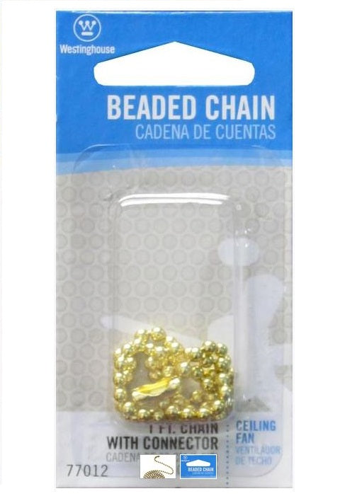 Westinghouse 77012 Beaded Chain with Connector, 12"