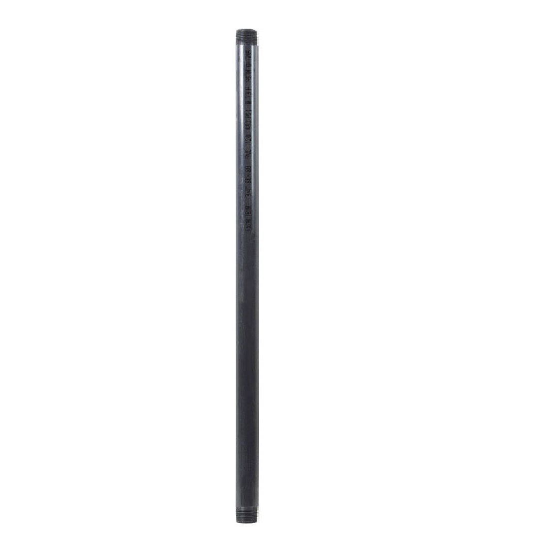 B & K 404-240 Pvc Schedule 80 Nipple, Gray, 3/4" x 24"