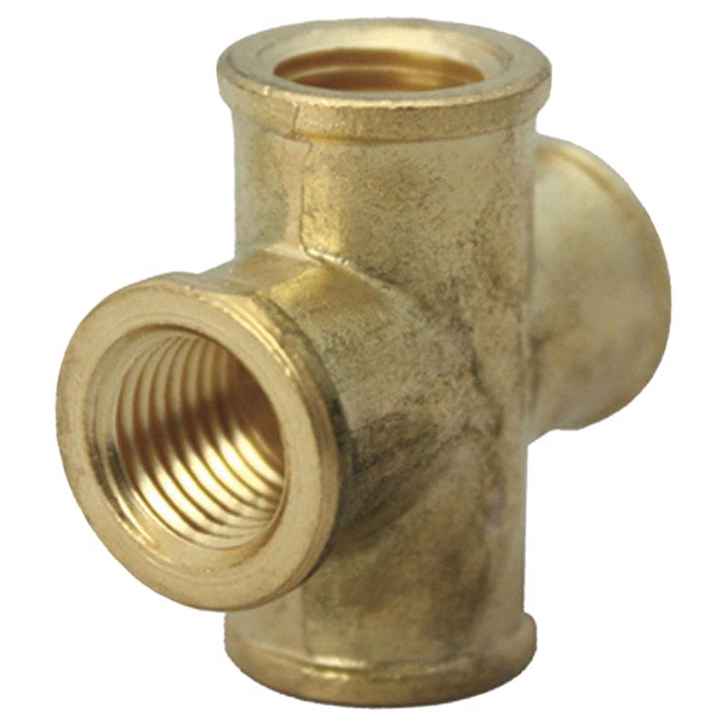 Homeplus+ 6JC120810701053 Pipe Cross, Brass