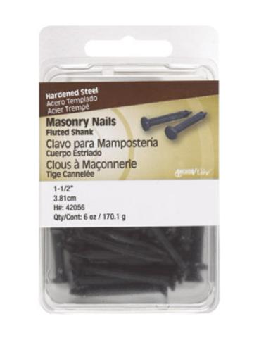 Hillman 42056 Masonry Nails, Steel, 1-1/2", 6 Oz