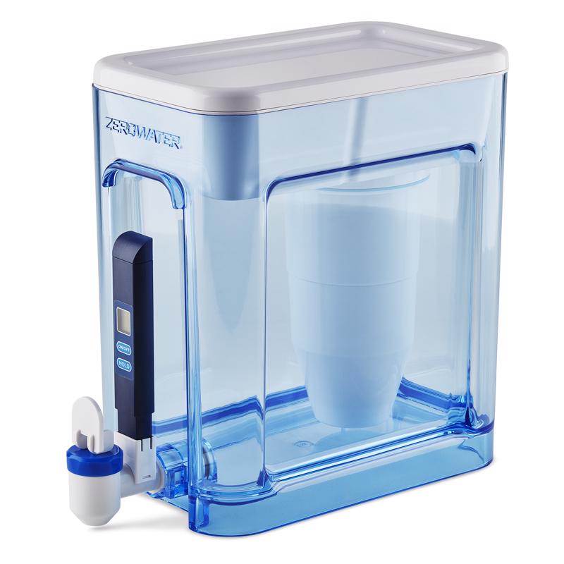 Zero Water ZD-022-RR Ready-Read Water Filtration Dispenser, Blue/White, 22 Cups
