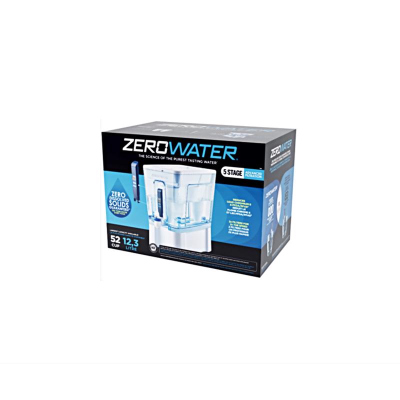 Zero Water ZD-052-RR Ready-Read Water Filtration Dispenser, Blue/White, 52 Cups