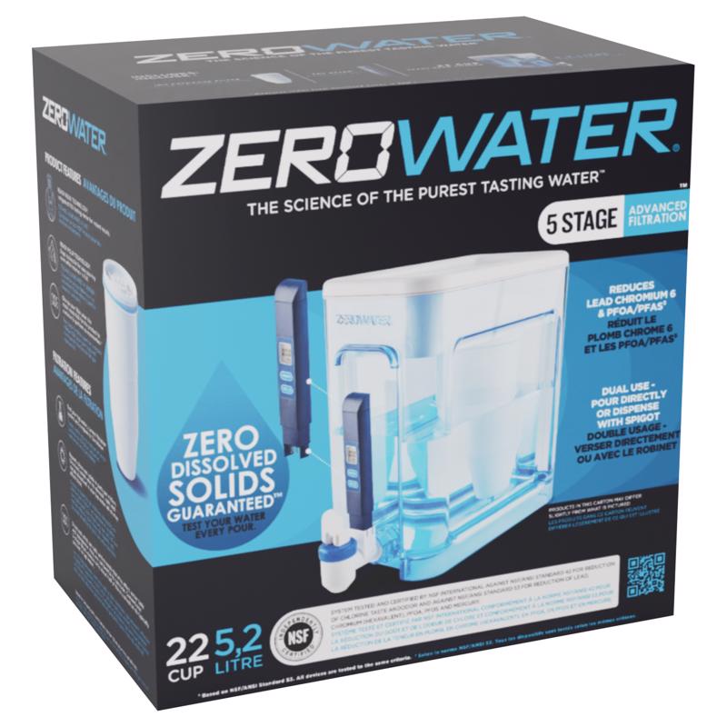 Zero Water ZP-012-RR-2 Ready-Read Water Filtration Pitcher, Blue/White, 96 Oz