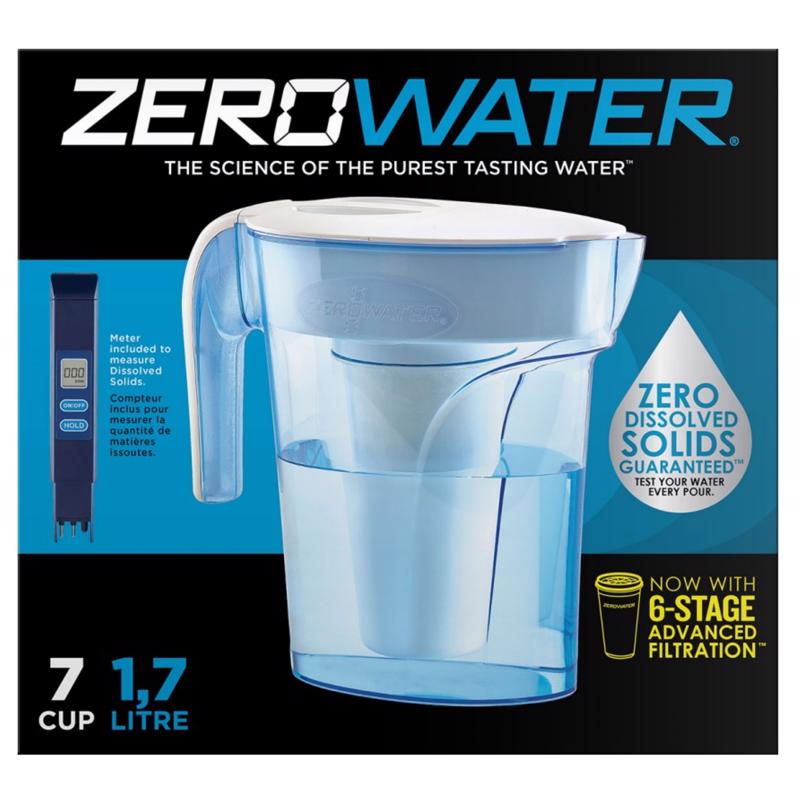 ZeroWater ZP07RP Water Filtration Pitcher, Blue/White