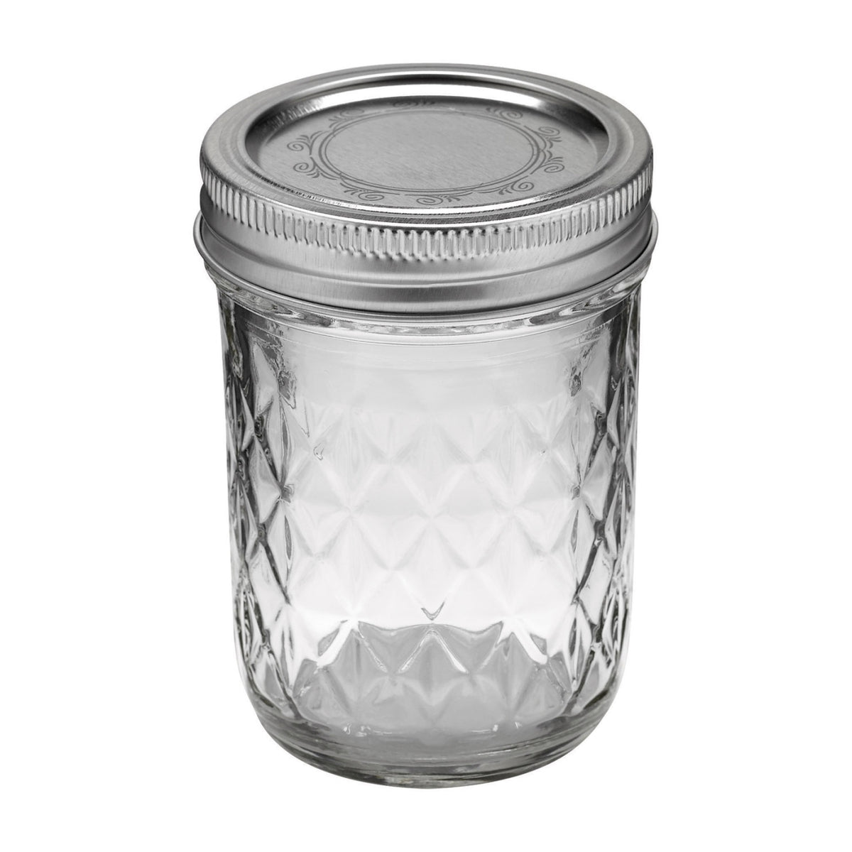 Ball 1440081200 Jelly Jars, 8 Oz, Regular Mouth, Quilted Crystal Design