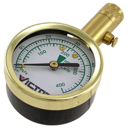 Victor 22-5-00881-8 Professional Dial Tire Gauge w/Bleeder, 5-60 psi