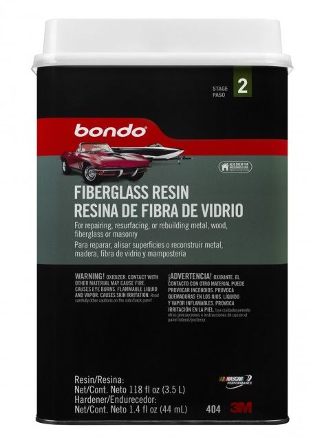 Bondo 404 Polyester Fiberglass Resin, 1 Gallon, Clear