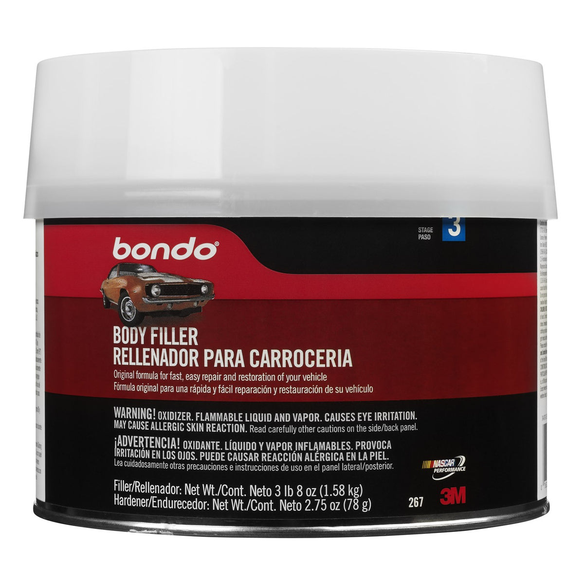 Bondo 267 Lightweight Auto Body Filler, 1/2 Gallon, Salmon