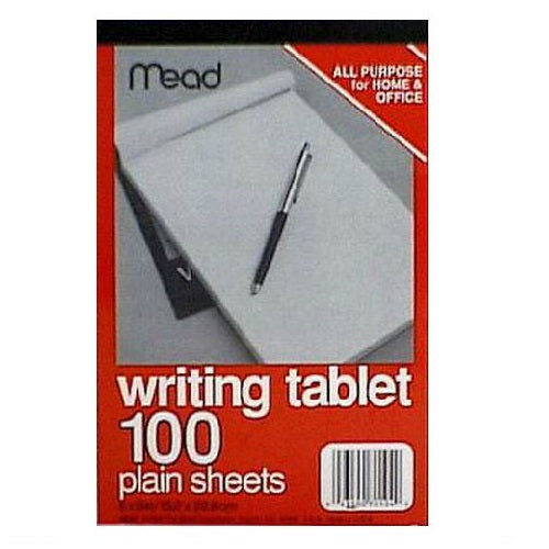 Mead Writing Tablet, 6 x 9 Paper Pad, Plain Note Pad, 100 Sheets (70104)