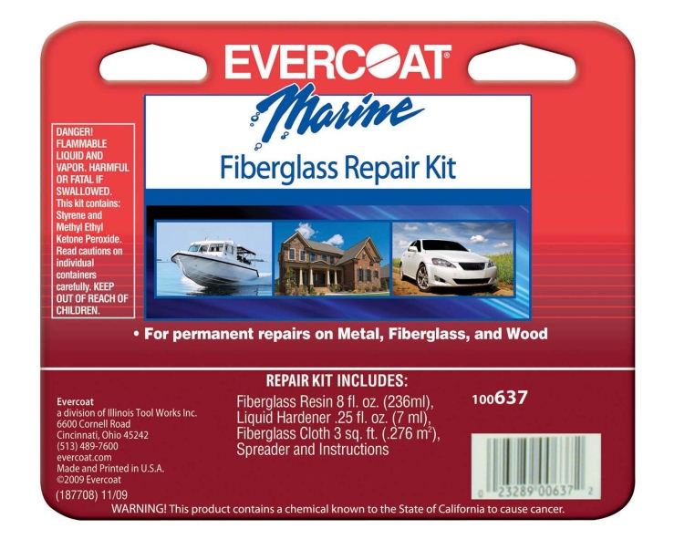 Evercoat 100637 Polyester Resin Fiberglass Repair Kit, 1/2 Pint