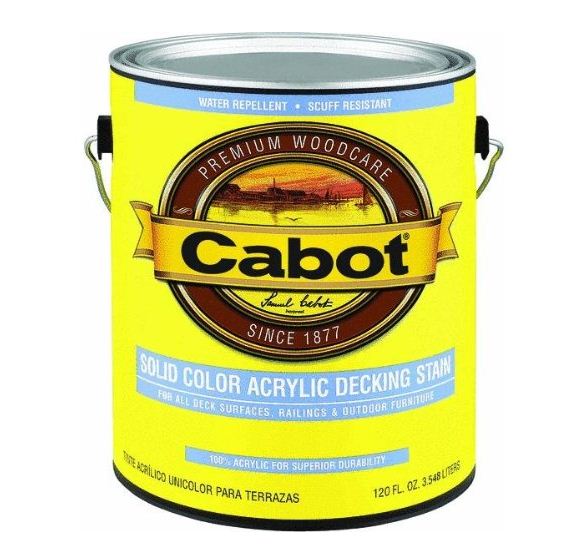 Cabot 01-1807 Solid Color Acrylic Decking Stain, 1 Gallon, Deep Base