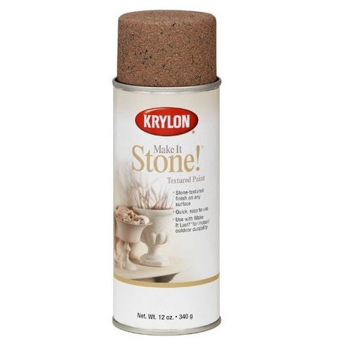 Krylon 18203 Make It Stone Textured Paint, 12 Oz, Travertine Tan