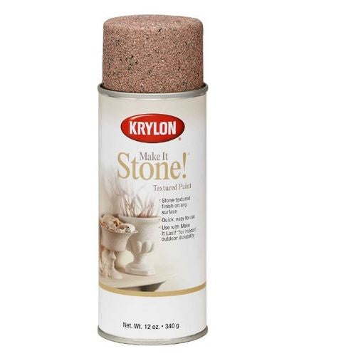 Krylon 18202 Make It Stone Textured Paint, 12 Oz, Charcoal Sand
