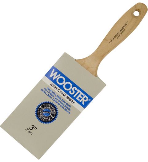 Wooster L1104-3 White Majestic Varnish Brush, 3"