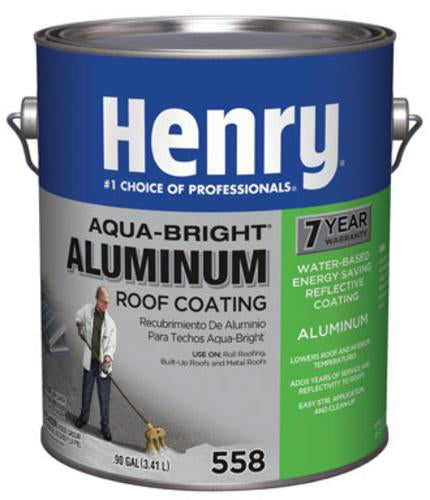 Henry HE558107 Aqua-Bright Aluminum Roof Coating, 0.9 Gallon