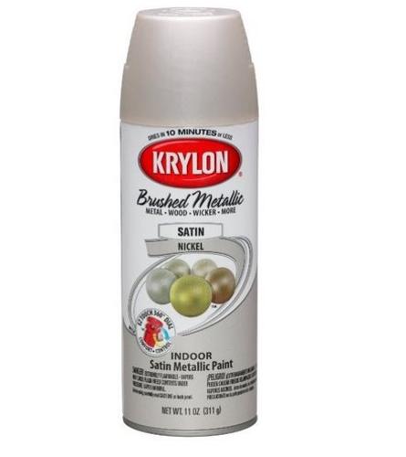 Krylon K05125500 Brushed Metallic Spray Paint, 11 Oz, Satin Nickel