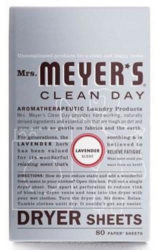 Mrs Meyers Clean Day 14148 Fabric Softener Sheets, Lavender