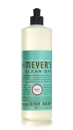 Mrs Meyers Clean Day 14103 Basil Scent Liquid Dish Soap, 16 Oz