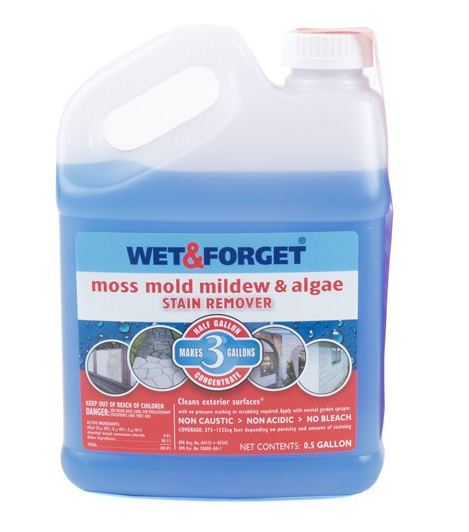 Wet & Forget 800003 Moss Mold & Mildew Stain Remover, Concentrate, 1/2 Gallon