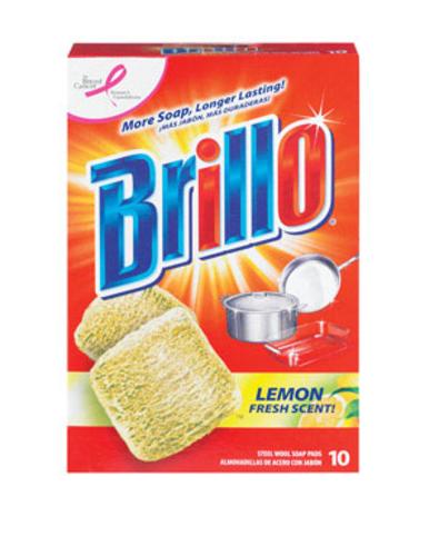 Brillo 23320 Steel Wool Pads With Lemon, 10 Count