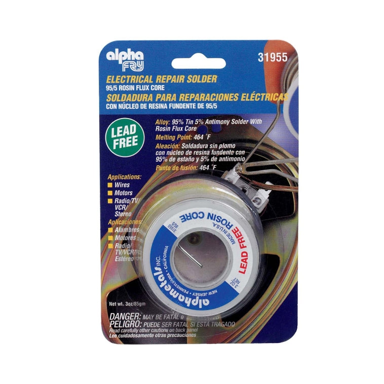 Alpha 31955 Lead-Free Electrical Rosin Core Solder, 3 Oz