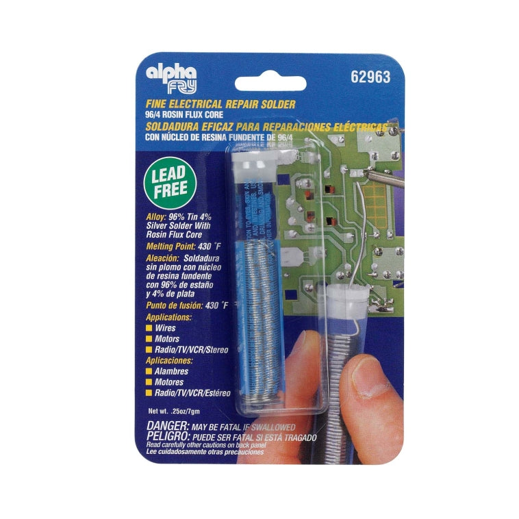 Alpha 62963 Lead-Free Fine Electrical Repair Solder, 0.25 Oz