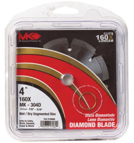 MK Diamond 166987 Diamond Blade, 4"