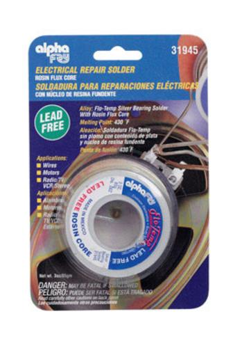 Alpha 31945 Flo-Temp Lead-Free Electrical Rosin Core Solder, 3 Oz