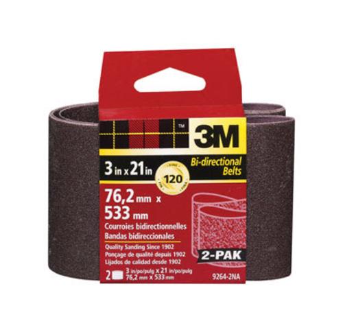 3M 9264-2 Power Sanding Belt 3"x21", 120 Grit, Fine