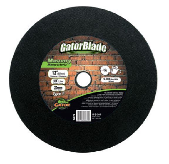 Gator 9672 Masonry Cut-Off Blade, 12"