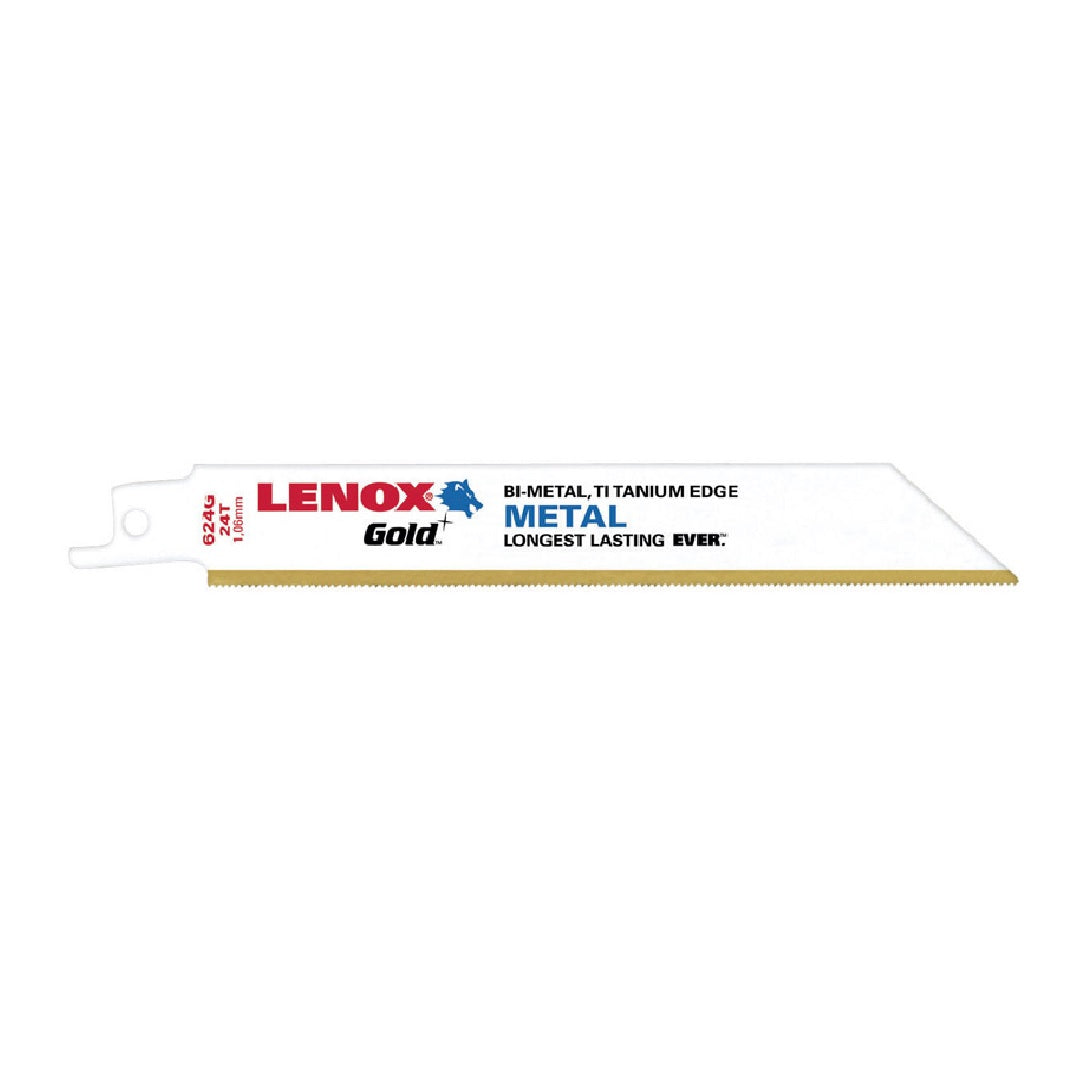 Lenox 21072-624G Blade Reciprocating 6" 24 Tpi Tin, 5pc/pk