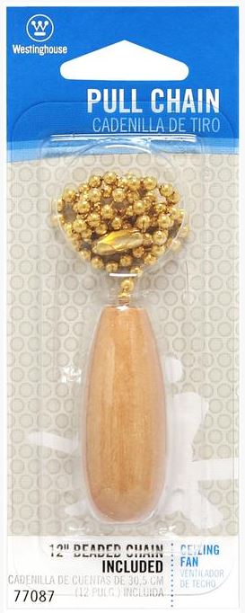 Westinghouse 77087 Wooden Handle Decorative Pull Chain, 12"