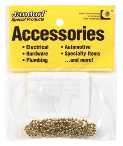 Jandorf 94992 Bead Chain, 36" Length, Brass Plated Steel