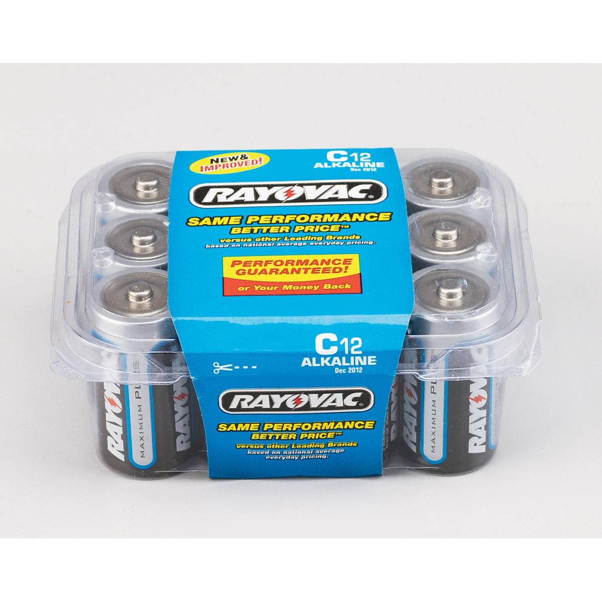 Rayovac 814-12PPD C Alkaline Battery, Size C, 12PK