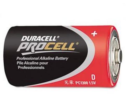 Procell PC1300 Alkaline Battery, 1.5 Volt, D