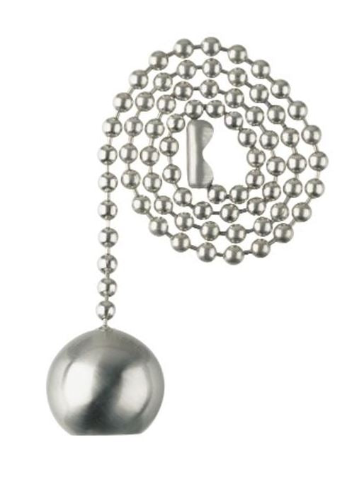 Westinghouse 77217 Decorative Pull Chain, Brushed Nickel, 12"