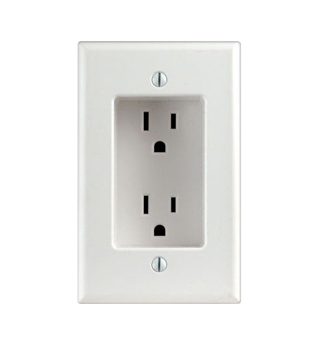 Leviton R52-00689-00W Recessed Duplex Receptacle, Single Gang