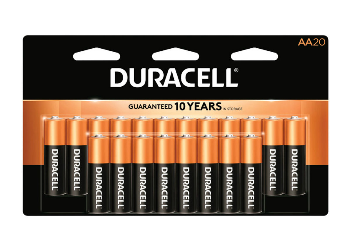 Duracell Coppertop MN1500B20 Alkaline Battery, AA