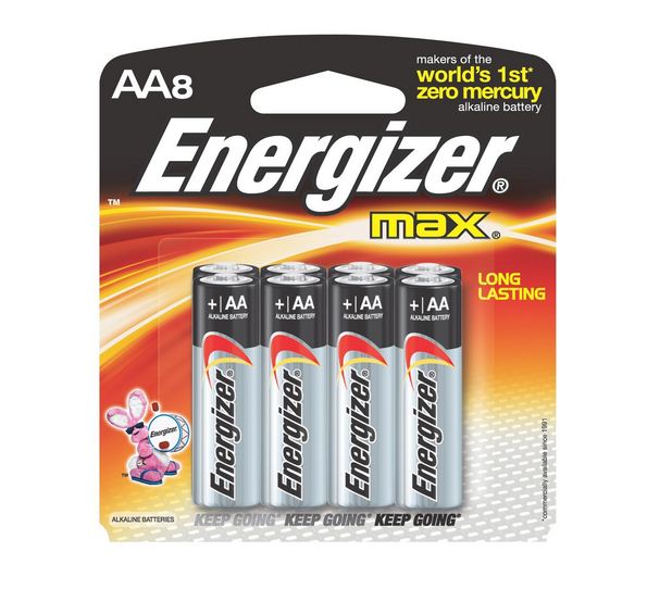 Energizer E91MP-8 Aa Alkaline Batteries, AA, 1.5 volt