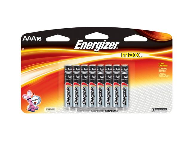 Energizer E92LP-16 Max Alkaline Batteries, AAA, 1.5 Volt