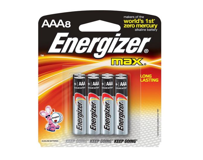 Energizer E92MP-8 Alkaline Batteries, 1.5 Volt, AAA